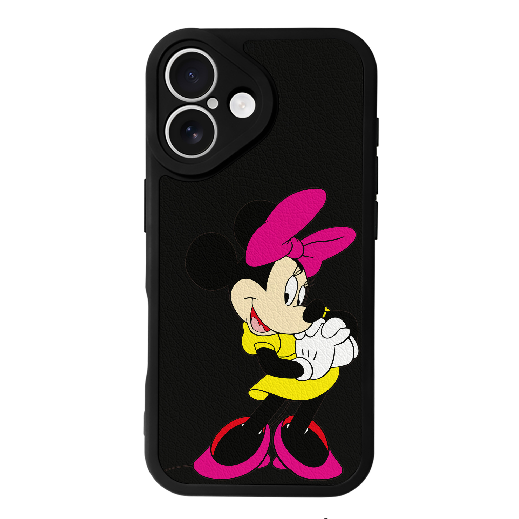 （画像用） ミッキーマウス Mickey Mouse 【iPhone 16シリーズ対応】シリコンスマホケース（レザー調） 材質：シリコン